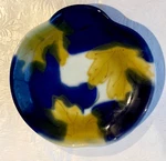 Gorgeous Gold Cobalt Maple Leaves M. D. Wald Pottery Small Trinket Serving Tray. Fixed Price $21.99.