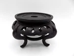 Vintage Round Asian Oriental Black Carved Wood Plant Jar Vase Stand Display Base. Fixed Price $24.99.
