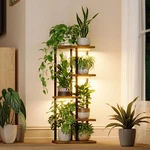 Indoor Plant Stand With Grow Light Corner 5TIER Metal Shelf Wood Flower.... Fixed Price $55.00.