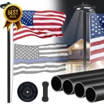 25FT Flag Pole Kit W/ Solar Light 12 Gauge Aluminum 3X5 Outdoor Set. Fixed Price $257.85.