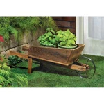 Brown Wood Country Flower Cart Decorative Backyard Planter - Nib Free Shipping. Fixed Price $49.99.