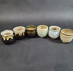 Pottery Mini Planter Pots Succulents Air Vessel Set Of 6 2" Tall Each. Fixed Price $15.18.