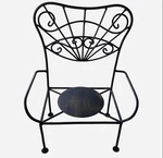 Plant Stand Display Chair Black Wrought Iron Victorian Style 17" High Vintage. Fixed Price $38.50.