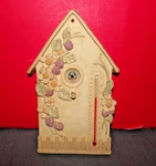 Indoor Outdoor Birdhouse Thermometer Flowers Very Pretty. Fixed Price $7.20.