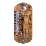 204-1520C La Crosse 8" Indoor/outdoor Clear Window Thermometer Deer. Fixed Price $9.95.