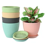 Pack 6''-7.5INCH Plastic Plant Pots Modern Indoor Outdoor Garden Home Decor. Fixed Price $11.99.