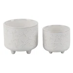 Flora Bunda 6IN & 4.75 All Over Dragonfly Ceramic Footed Planter Set Of 2. Fixed Price $36.01.