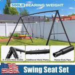 600LBS 4 1 Backyard Metal Swing Set With Three Heavy Duty A-frame Stand. Fixed Price $186.40.