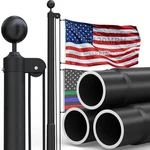 11 Gauge Heavy Duty Flag Pole With Thickened Aluminum Ball - 30 Ft Black Extra. Fixed Price $445.99.