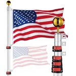 Yescom Ez Go 25FT Telescopic Flagpole With Rotating Lock Outside Inground Silver. Fixed Price $156.90.