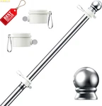 5FT Flag Pole Stainless Steel Tangle-free Rustproof Outdoor Sports Fan Silver. Fixed Price $25.95.