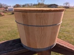 Barn Vintage? Antique? New? Wood Slotted Pail With Cover Lid No Handle. Fixed Price $40.00.