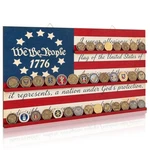 Challenge Coin Display Case Holder American Flag Military Wood Wall Mount Rack. Fixed Price $43.95.