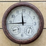 Acurite 18-INCH Weathered Wall Clock With Thermometer And Hygrometer. Fixed Price $35.00.
