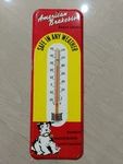 Vintage American Brakeblok Thermometer Tin Merchandise Advertising No Porcelain. Fixed Price $204.12.