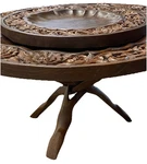Hand Carved Monkey Wood Accent Table Trays 3 Piece Sculptural Design. Fixed Price $389.00.
