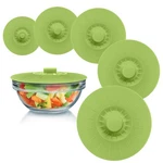 Silicone Lids Green Set Of 5 Reusable Suction Seal Covers For Bowls, Pot.... Fixed Price $43.20.