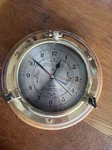 Bey-berk Brass Porthole Tide & Time Clock On Oak Working Rare Nautical. Fixed Price $299.00.