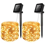 Amir Solar Powered String Lights, Mini 100 Copper 120 Led, Warm White. Fixed Price $26.99.