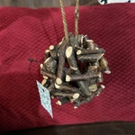 Wooden Handmade Ball Ornament - Unique. Fixed Price $8.00.