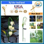 Solar Garden Stake Lights With Glass Flowers, Yard Outdoor Decor, 2 Pack. Fixed Price $49.27.