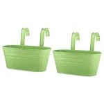11 Inch Hanging Flower Pots, 2PCS Oval Metal Iron Planters Light Green. Fixed Price $46.92.