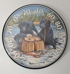 Vintage Black Lab Pups 12.5" Analog Wall Thermometer Acurite Jim Killen 1995 Usa. Fixed Price $15.58.