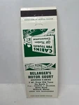 Vintage Matchbook Cover - Belanger's Motor Court Cabins Route 2 Milford Maine. Fixed Price $9.99.