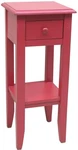 Traditional Red Mahogany Plant Stand With Drawer Shelf. Fixed Price $529.00.