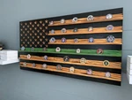 Thin Green Line Challenge Coin Display Rack Holder - Rustic American Flag. Fixed Price $163.80.
