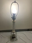 Vintage Tall Table Lamp Clear Cut Glass Crystal C1930 Floral Hollywood Regency. Fixed Price $110.99.