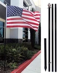 10FT Black Outdoor Pole Kit + Ground Spike Shock Absorber (no Flag). Fixed Price $34.88.