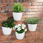 Mygift 7-INCH Modern Wall Mountable Self Watering White Planter Pots, Set Of 4. Fixed Price $27.99.