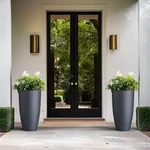 Medium Gray Concrete Tall Tapered Cylinder Planter With Drainage Holes (13.5 In.. Fixed Price $182.81.