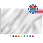 Anley Fly Breeze 3X5 Ft Solid White Flag - Vivid, Fade Proof Canvas Header. Fixed Price $15.78.