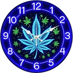 Blue Green Leaf Pattern Wooden Silent Wall Clock No Battery Holiday Home Decors. Fixed Price $18.79.