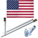 American Usa 3 X 5 Flag W/ 6-FT Spinning Pole + Bracket (tangle Free). Fixed Price $32.88.