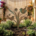 Rustic Bird Garden Stake Metal Flower Yard Art Sculpture Planter Decor Ornament. Fixed Price $36.00.