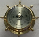 Bey Berk International Brass Ships Wheel Porthole Barometer. Fixed Price $149.99.