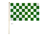 5' Wood Flag Pole Kit Wall Mount Bracket 3X5 Green & White Checkered Poly. Fixed Price $23.88.
