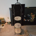 Vintage Mosaic 3-TIER Metal & Ceramic Round Plant Stand Floral Garden Indoor. Fixed Price $90.00.