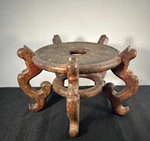 Asian Planter Fish Bowl Pedestal Large Chinese Stand Multicolour Lacquer. Fixed Price $55.99.