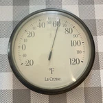 Crosse Round Analog Outdoor Thermometer, Black, -20 To 120 F. Fixed Price $7.00.