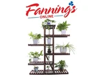 Ufine Carbonized Wood Plant Stand 6 Tier Vertical Shelf Flower Display Rack Open. Fixed Price $49.95.