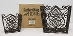 New Southern Living Rosedale Plant Holder 40400 2 Pc Set Black Iron Square. Fixed Price $25.00.
