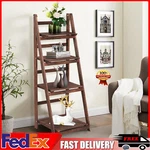 4-TIER Bookshelf Foldable Ladder Storage Rack Wood Stand Bookcase Plant. Fixed Price $49.99.