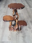 Vintage 3 Tier Biomorphic Carved Tree Trunk Plant Stand Shelf 12.5" Tall. Fixed Price $58.89.