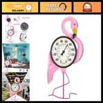 Outdoor Thermometer For Patio & Garden - Wireless Flamingo Wall Decor, Indoor/ou. Fixed Price $31.99.