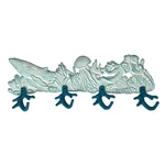 Zeckos Cast Iron Sealife Plaque With Coral Hooks - Coastal Wall Decor. Fixed Price $43.95.
