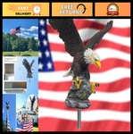 Flag Pole Topper Hand-painted Bald Eagle, Durable Resin, Flying Design. Fixed Price $100.99.